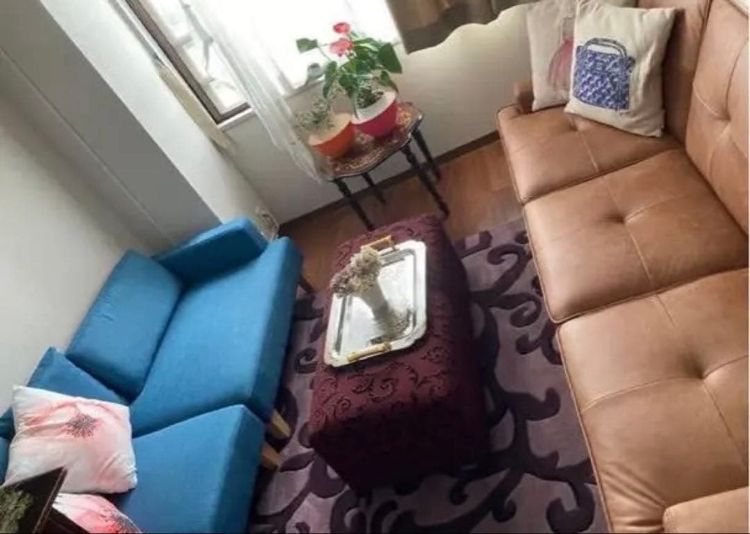 美品　三人掛け　ソファ　オットマン　キャメル　ソファベッド　16万で購入