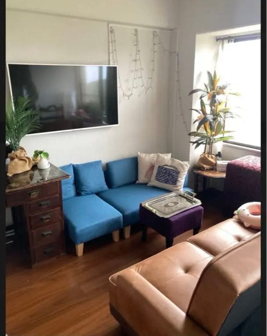 美品　三人掛け　ソファ　オットマン　キャメル　ソファベッド　16万で購入