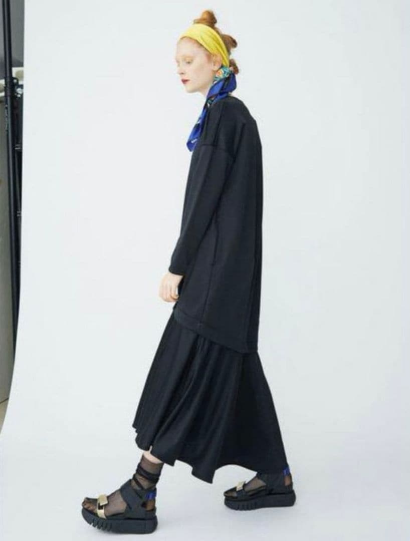 UN3D.　スウェットレガードワンピース　36　ブラック　0751