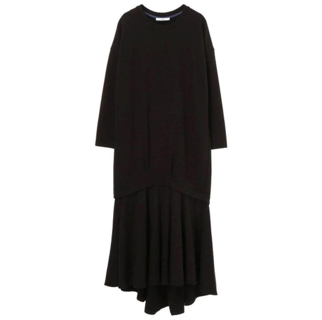 UN3D.　スウェットレガードワンピース　36　ブラック　0751