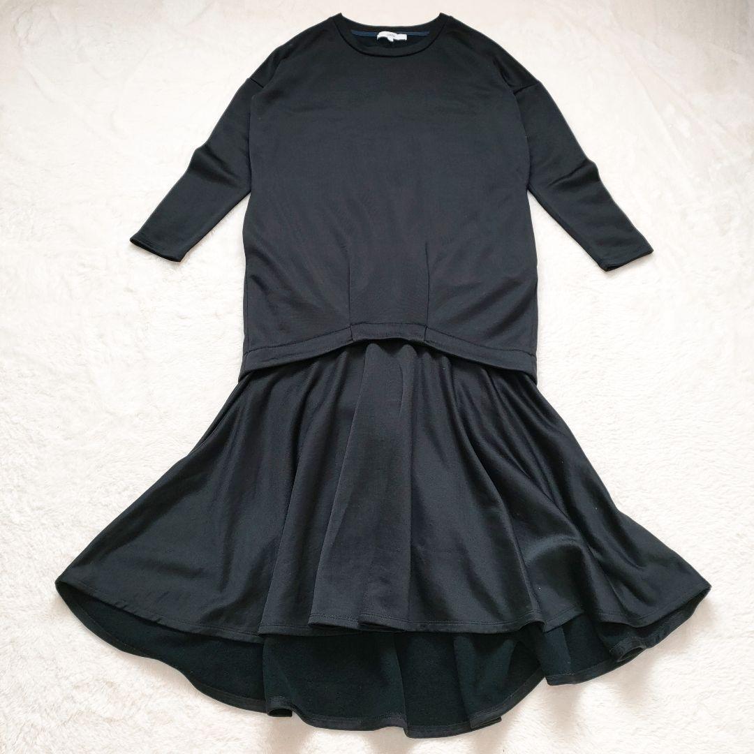 UN3D.　スウェットレガードワンピース　36　ブラック　0751