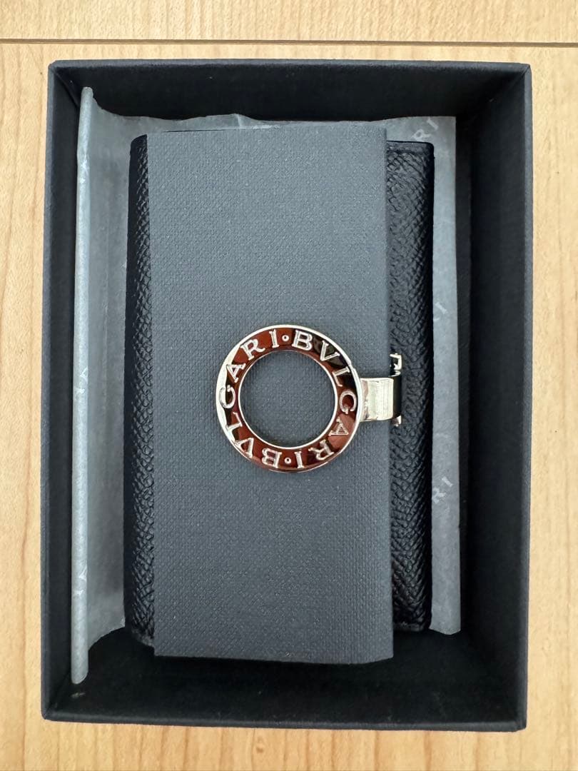 (最終価額) BVLGARI ブラック レザー キーケース