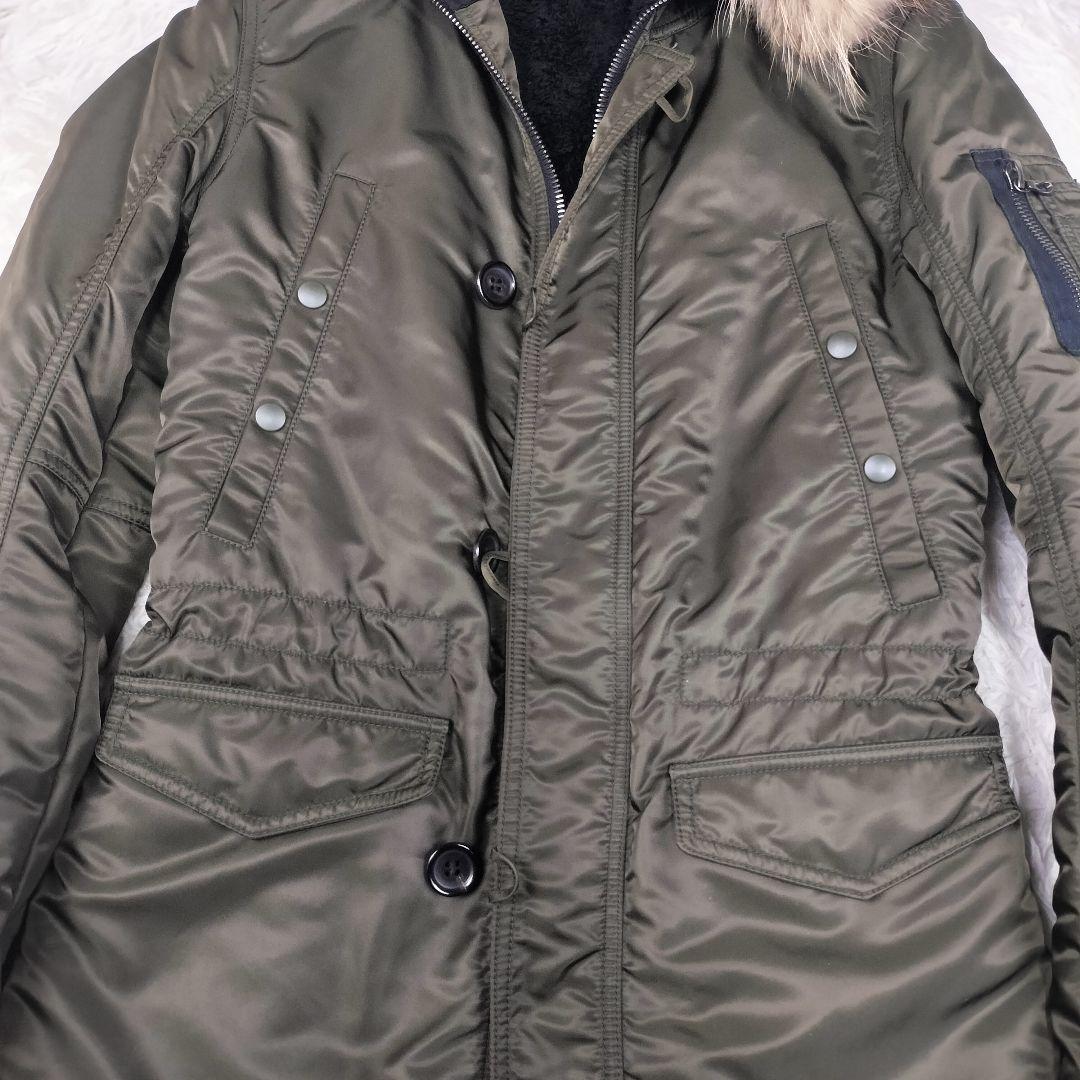 SHELLAC シェラック ナイロンファーモッズコート カーキ 46