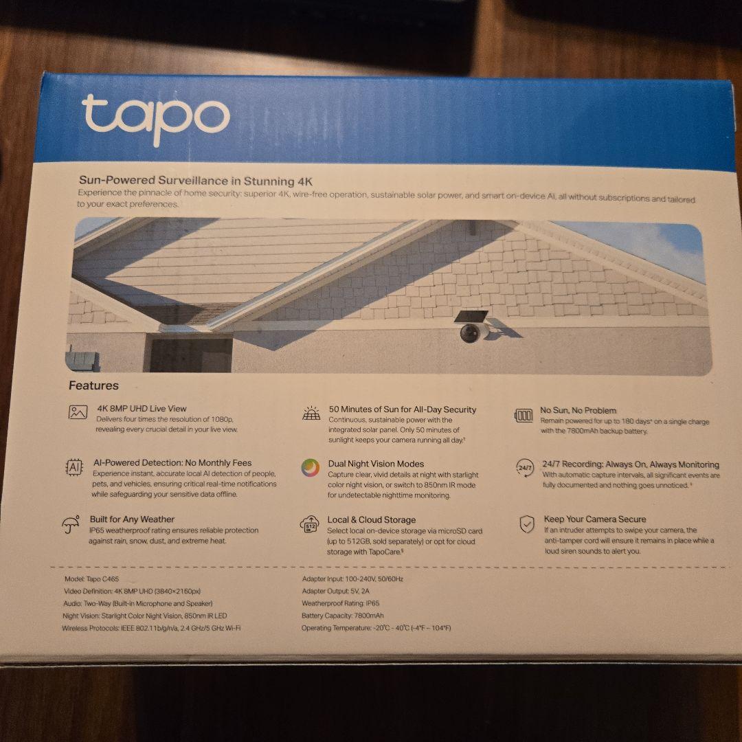 ラ*フ様 TP-Link Tapo C465 ソーラー充電 防犯カメラ 800万