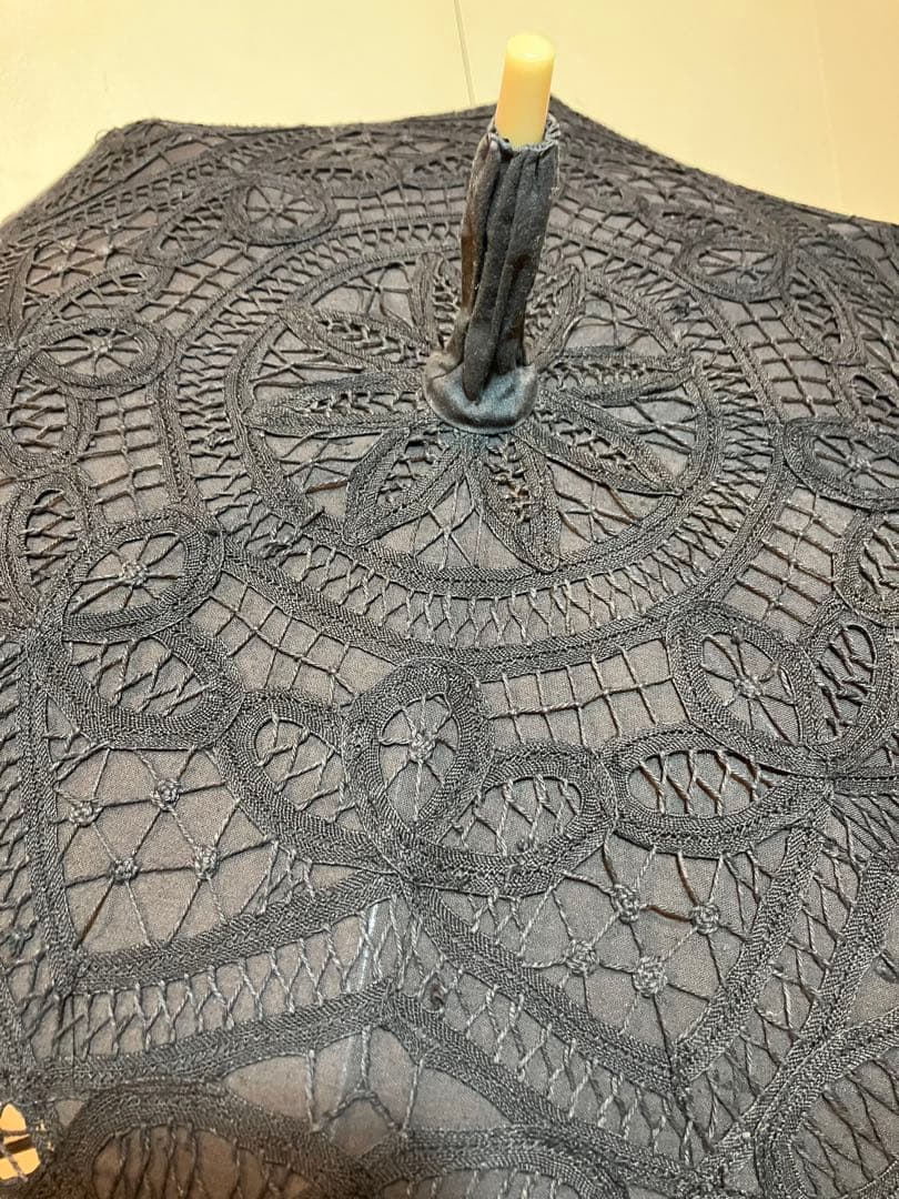 日傘★貴重なコットンレース製★ブラック