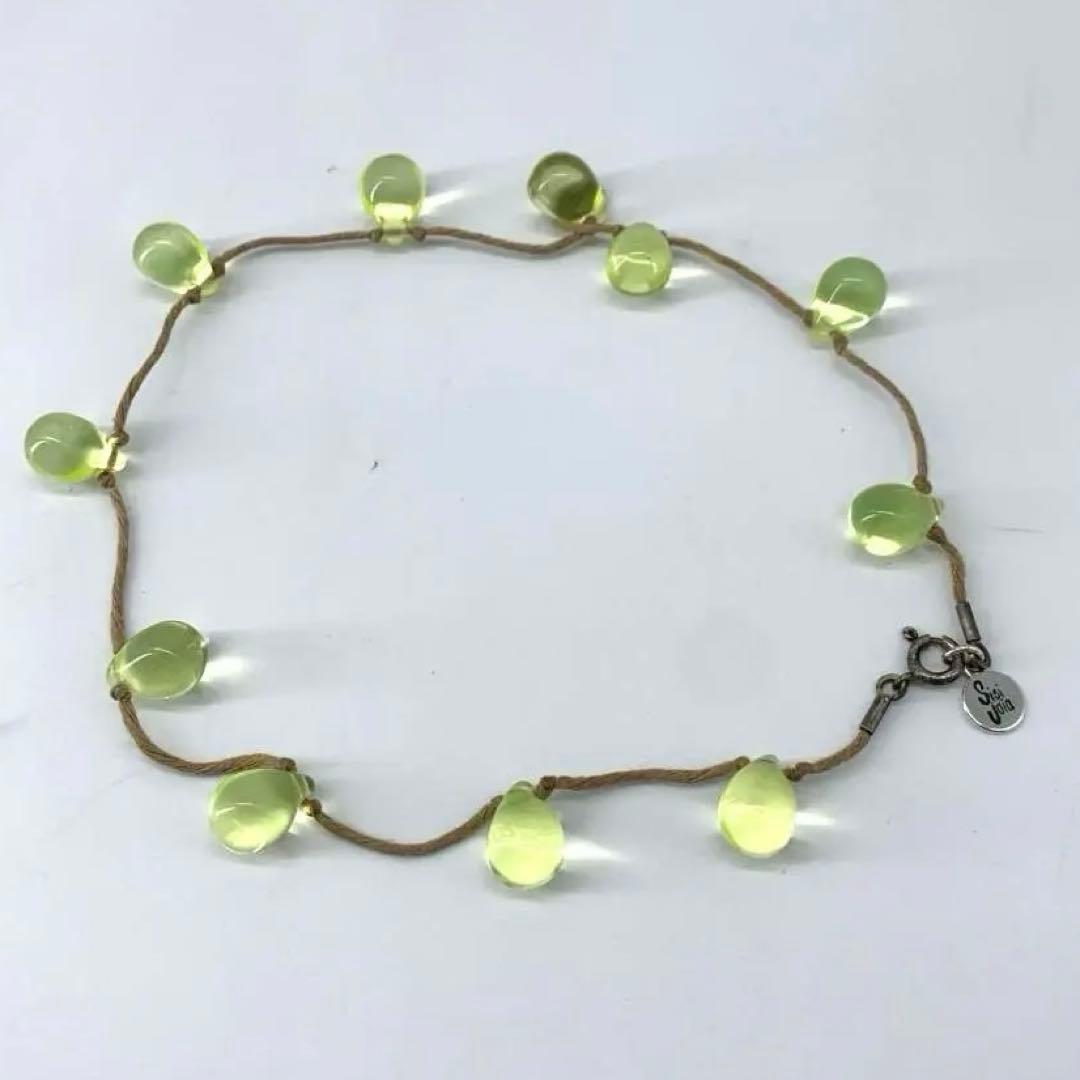 14309✨レア✨sisi joia クリスタル ビーズ ネックレス グリーン