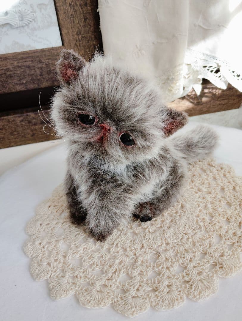 ミルクラテカラー♡子猫のミラちゃん♡エキゾチック♡アートドール♡ぬいぐるみ♡