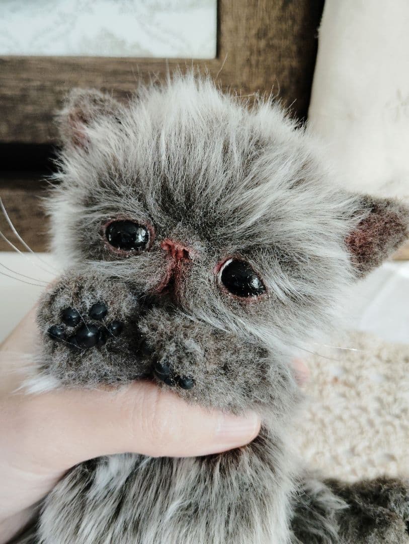 ミルクラテカラー♡子猫のミラちゃん♡エキゾチック♡アートドール♡ぬいぐるみ♡