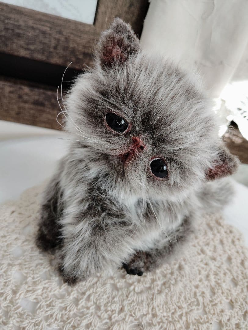 ミルクラテカラー♡子猫のミラちゃん♡エキゾチック♡アートドール♡ぬいぐるみ♡