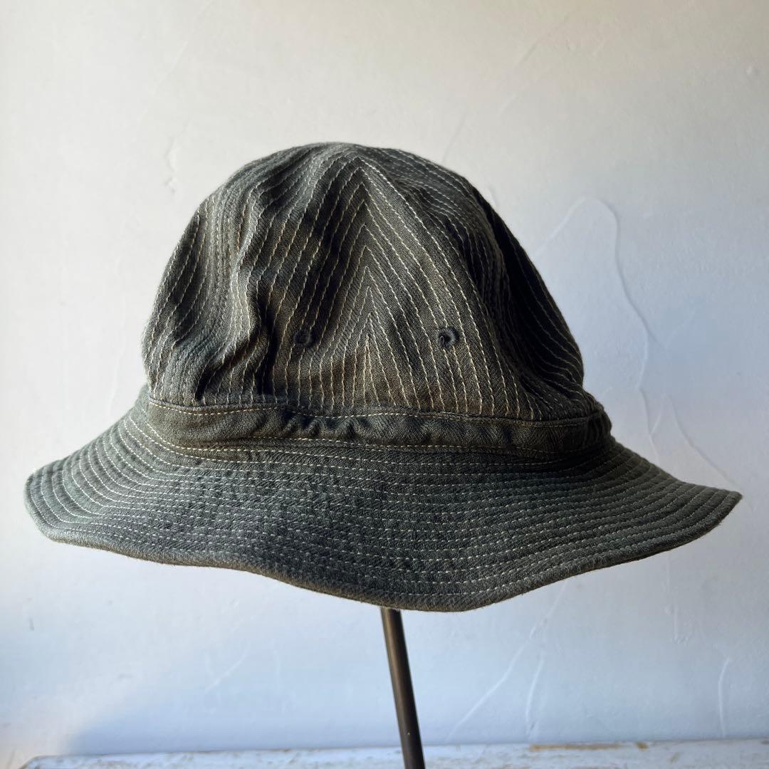 KAPITAL キャピタル　オリーブ　グリーン ストライプ バケットハット