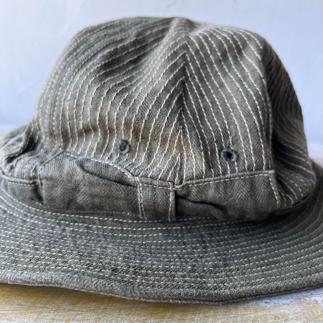 KAPITAL キャピタル　オリーブ　グリーン ストライプ バケットハット