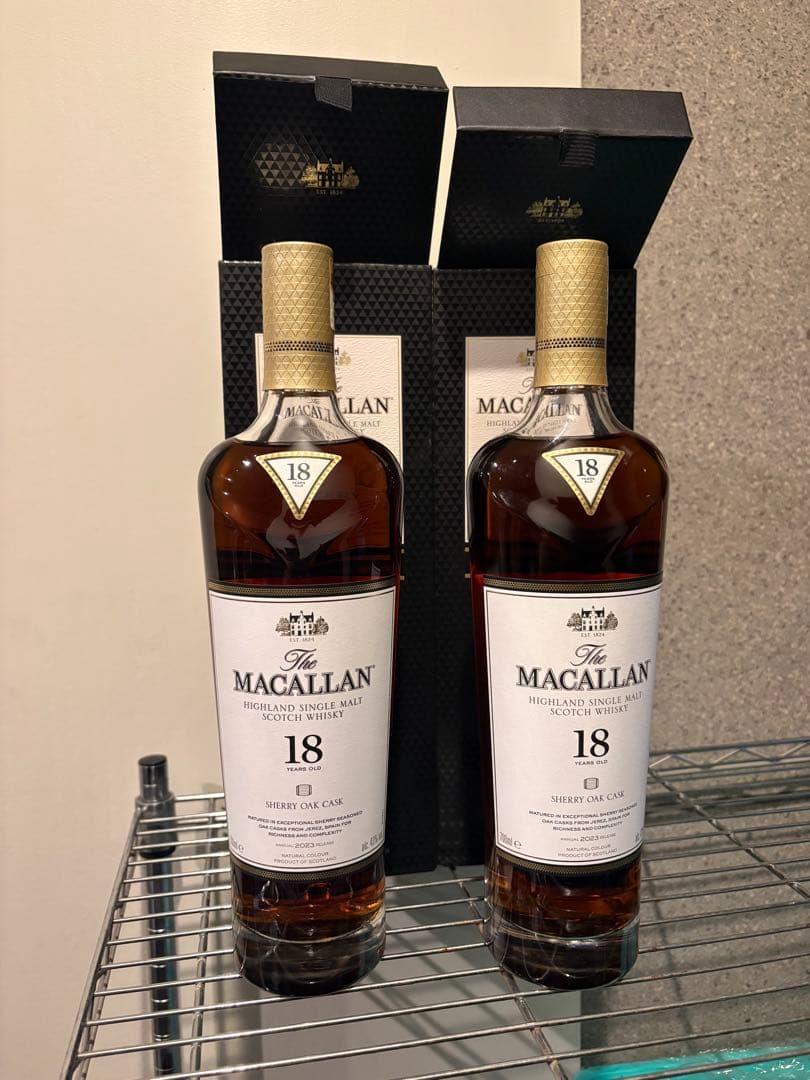 The Macallan 18年 シングルモルトウイスキー 2本セット　箱付き