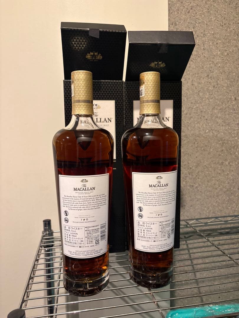 The Macallan 18年 シングルモルトウイスキー 2本セット　箱付き