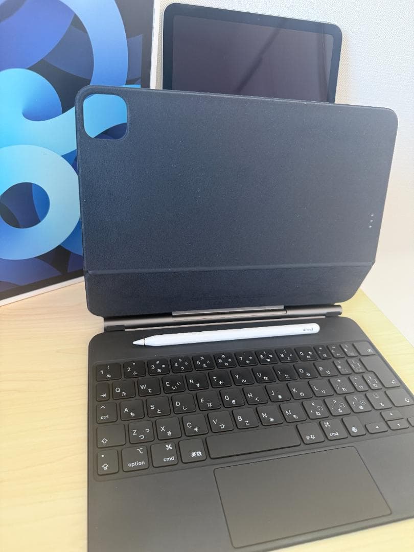 [傷/ヒビ有]iPadAir第4世代64GB/純正キーボード&Pencilセット