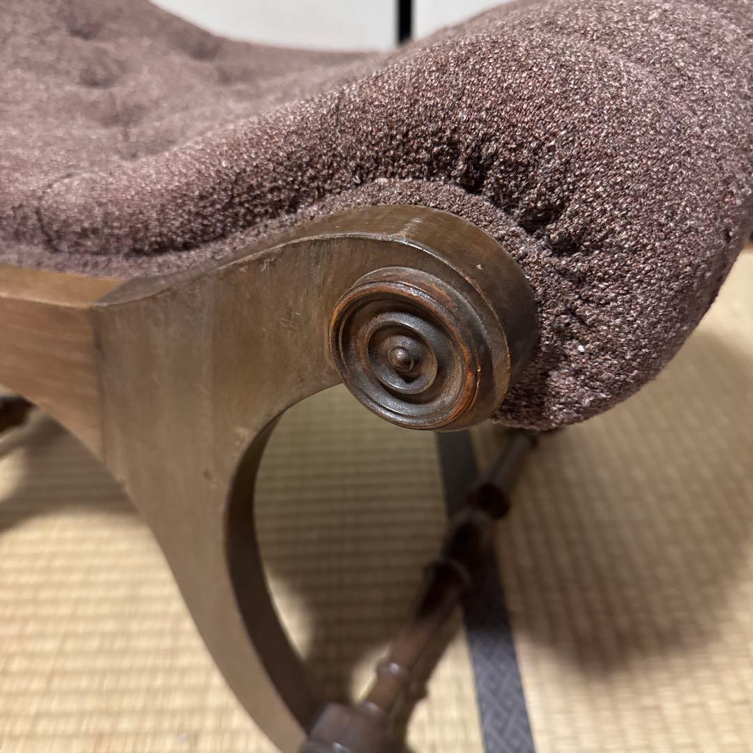 オットマン　アンティーク　スリッパチェア　X frame chair スツール