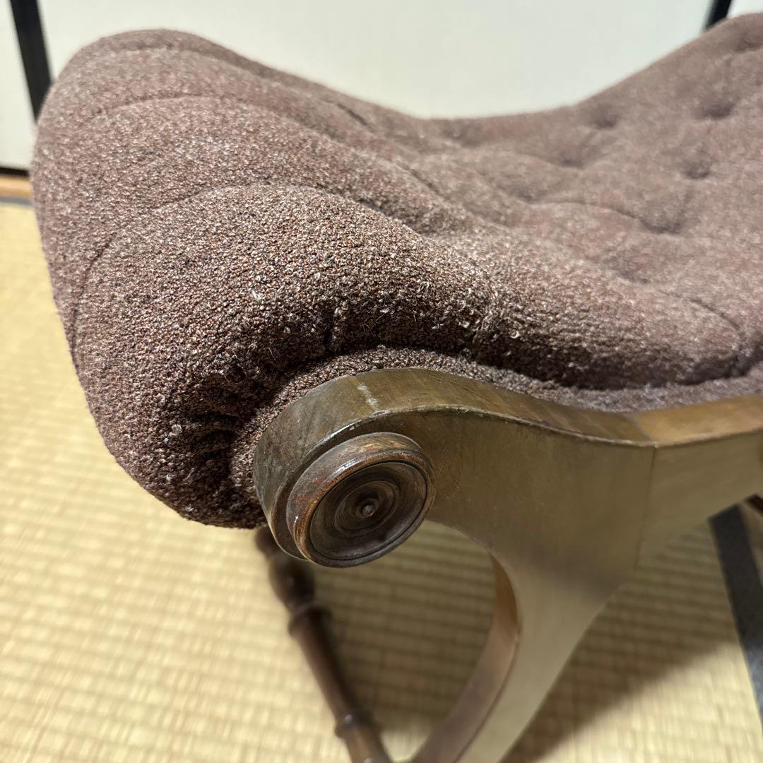 オットマン　アンティーク　スリッパチェア　X frame chair スツール
