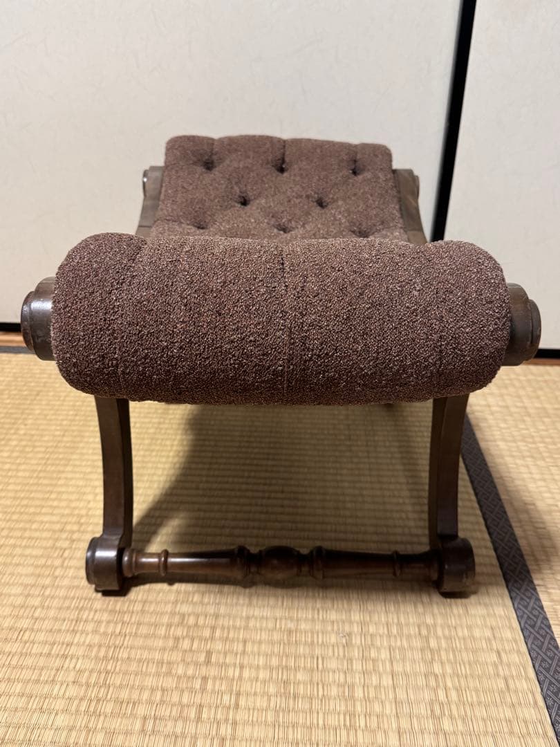 オットマン　アンティーク　スリッパチェア　X frame chair スツール