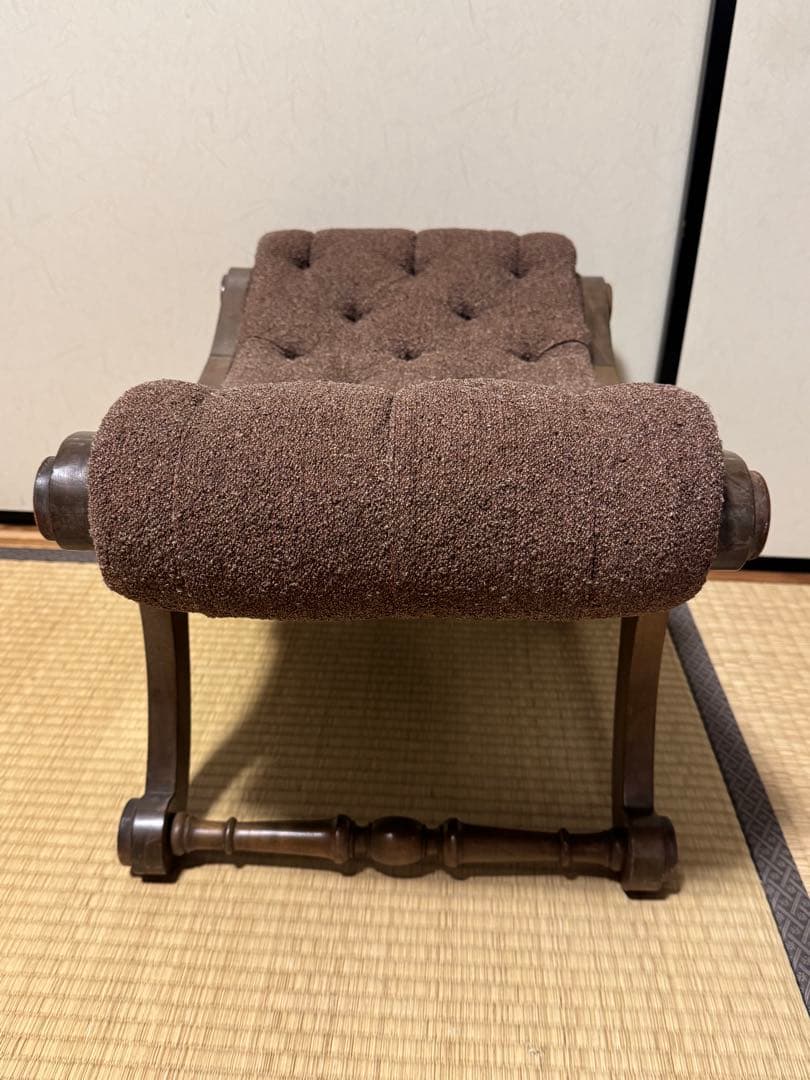 オットマン　アンティーク　スリッパチェア　X frame chair スツール