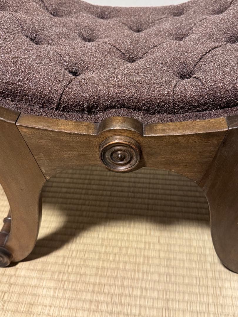 オットマン　アンティーク　スリッパチェア　X frame chair スツール