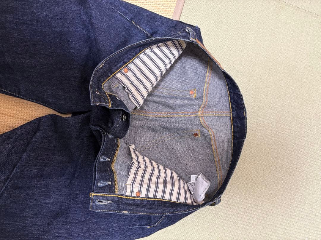 濃紺 ストレートデニムパンツ