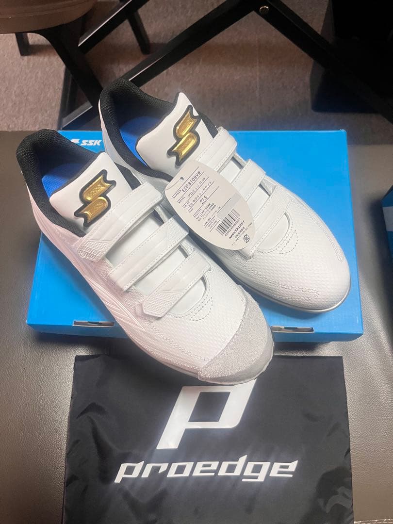 SSKproedge ホワイト スパイクシューズ27.5 P加工右投げ