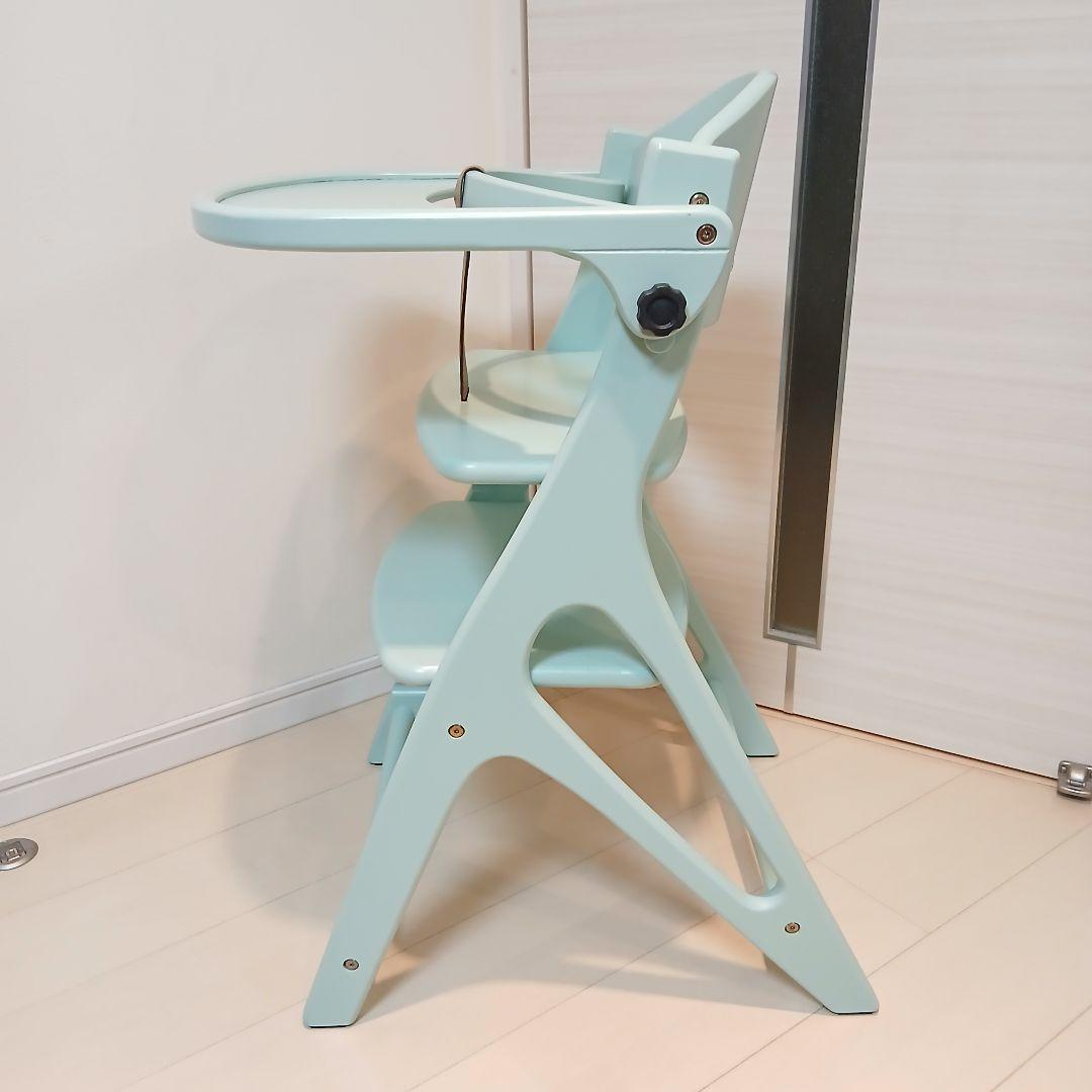 【美品】大和屋 yamatoyaアッフルチェア ハーブグリーン ベビーチェア