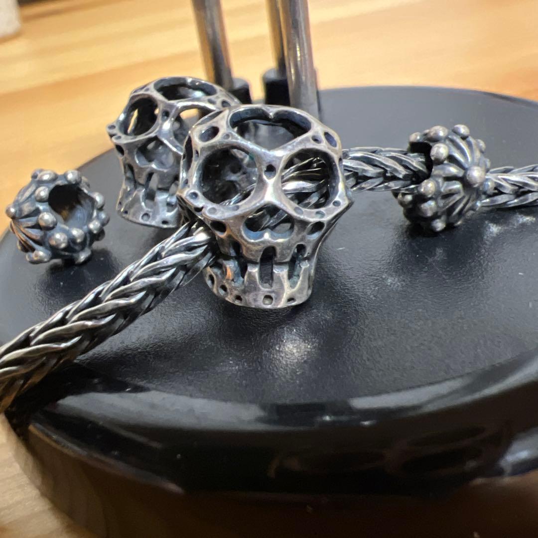TROLLBEADS メキシカンシュガースカル　シルバーパーツ 4個セット