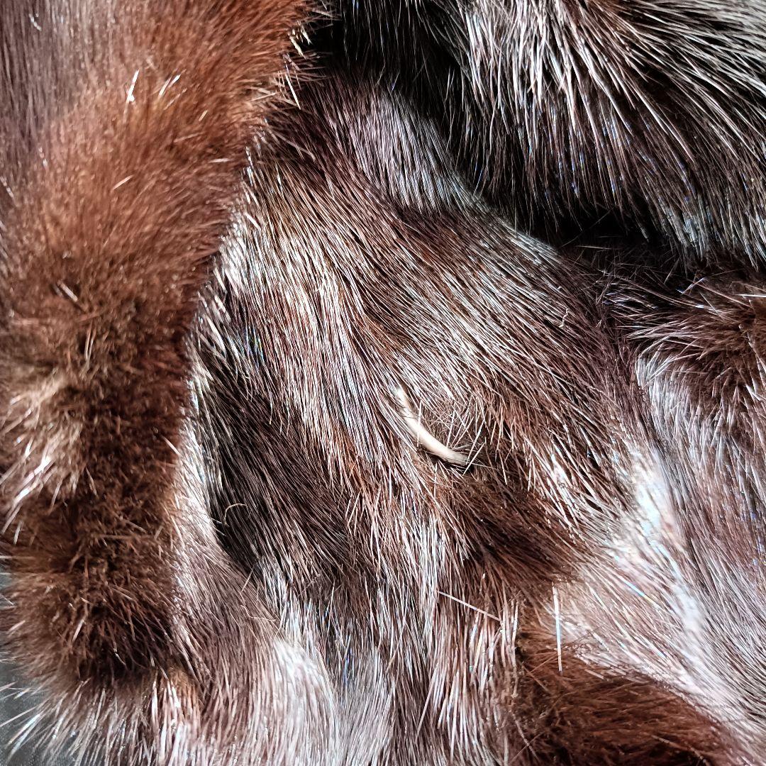 毛皮　ミンク　ダークブラウン ファーコート ロングコート