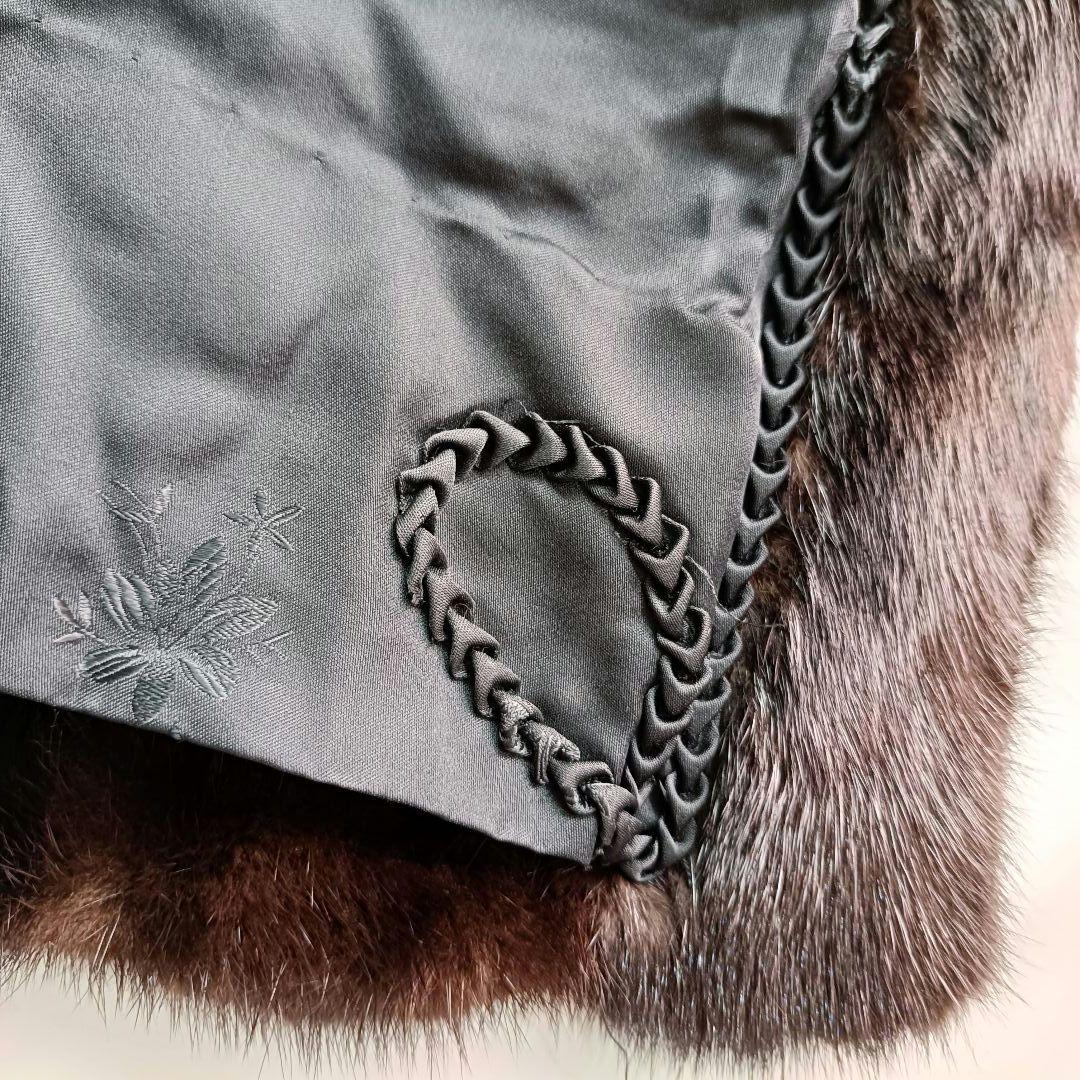 毛皮　ミンク　ダークブラウン ファーコート ロングコート