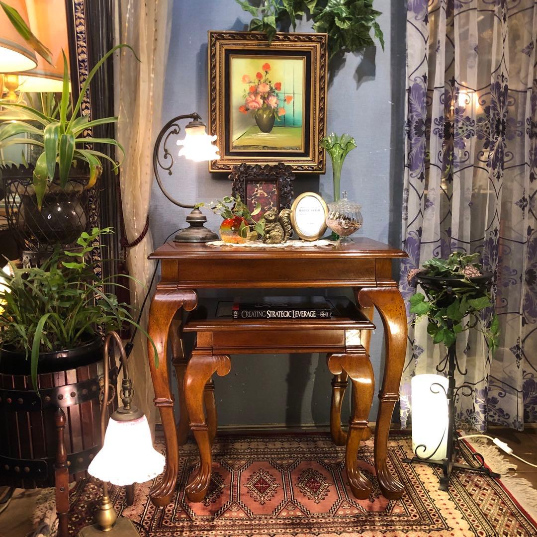 チルヴィンテージ US アンティーク　ネストテーブル　バラ売り可　猫脚