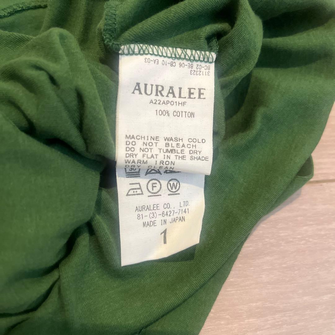 トップス AURALEE HIGH GAUGE SHEER LIB L/S TEE