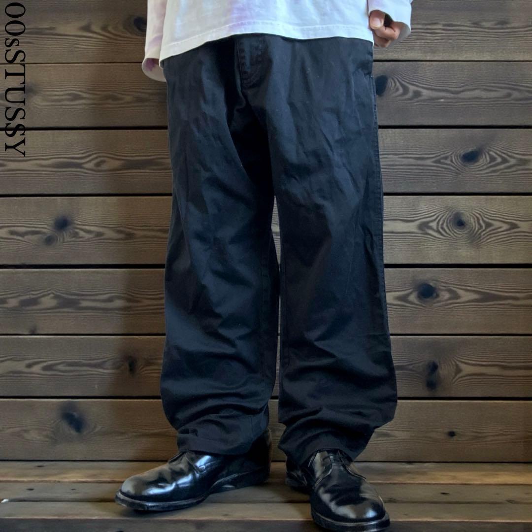00s OLD STUSSY ワイドワークパンツ ブラック dickies