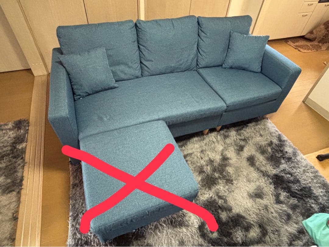 【5/25〆切】モダンデコ カウチソファ 3人掛け※オットマン別売り