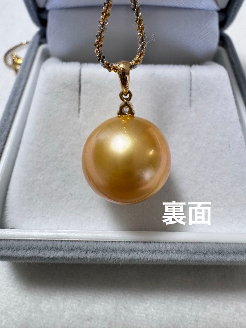 新品　高品質　南洋白蝶ゴールデンパールペンダント