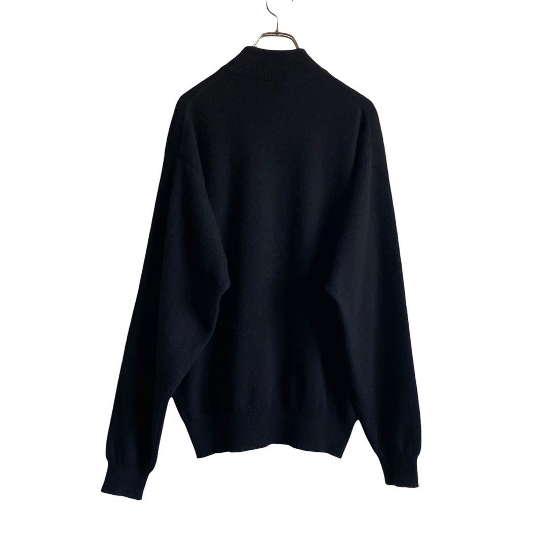 90s FORTE カシミヤ100% モックネックニットセーター　ブラック 黒