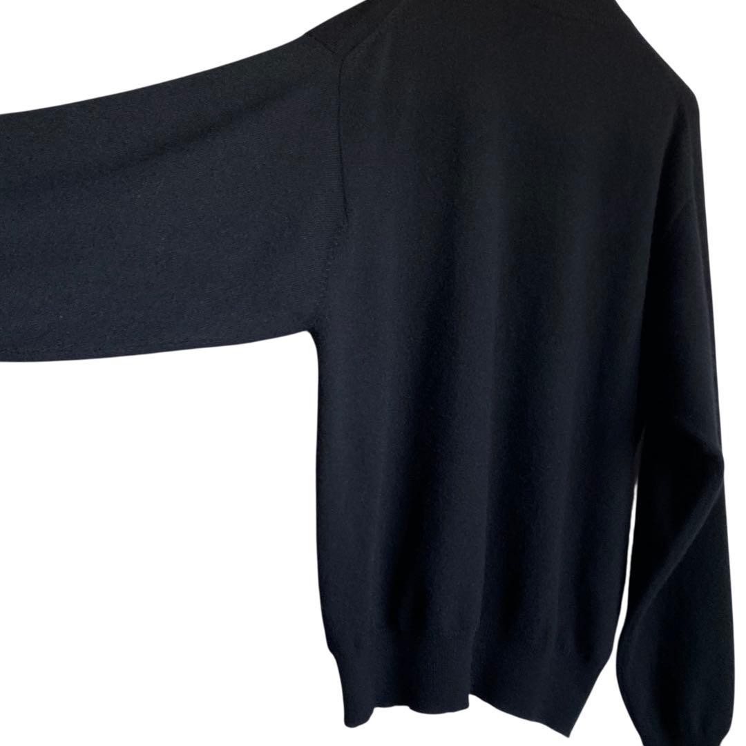 90s FORTE カシミヤ100% モックネックニットセーター　ブラック 黒