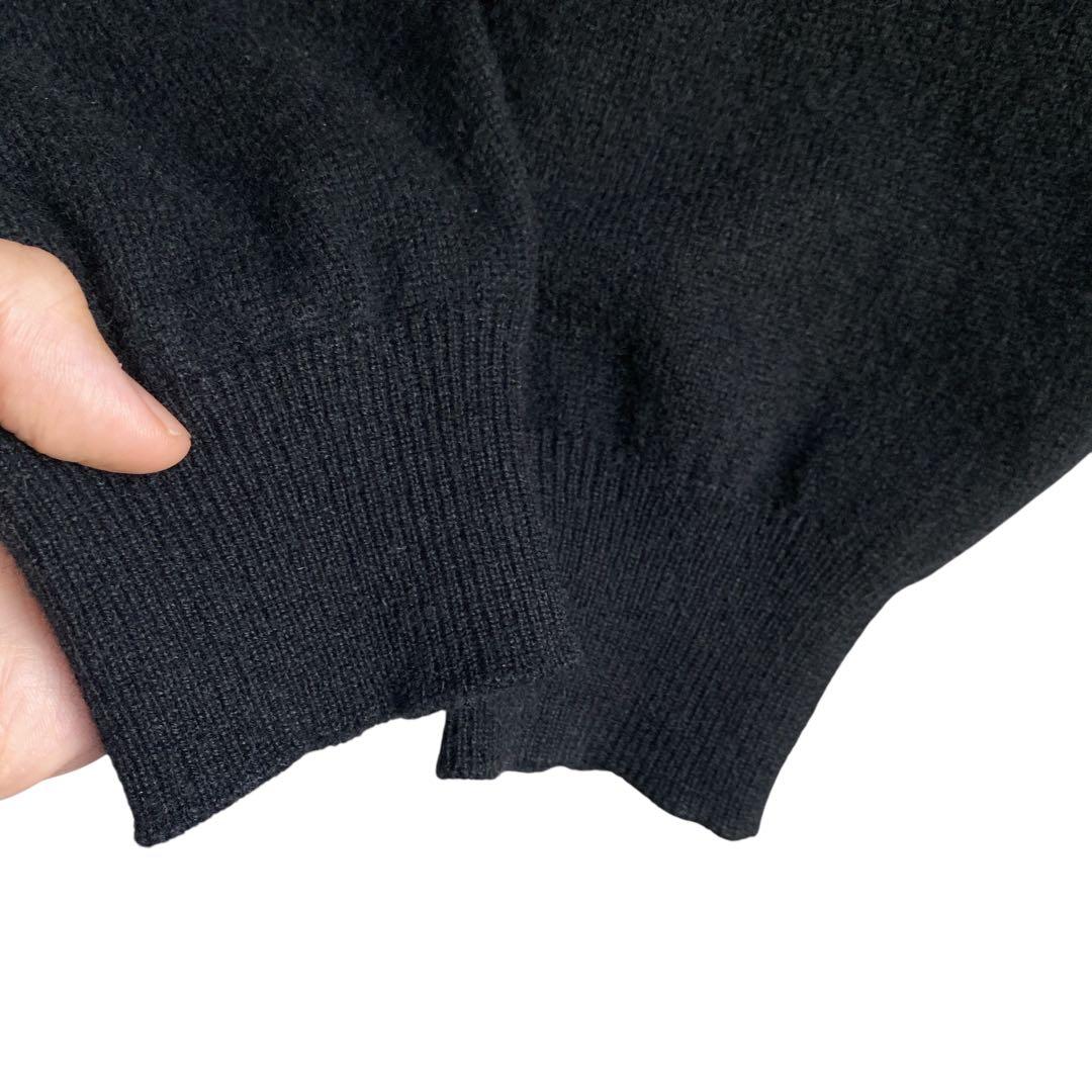 90s FORTE カシミヤ100% モックネックニットセーター　ブラック 黒