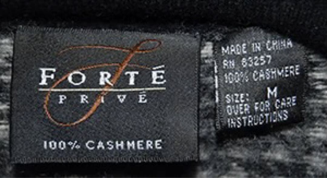 90s FORTE カシミヤ100% モックネックニットセーター　ブラック 黒