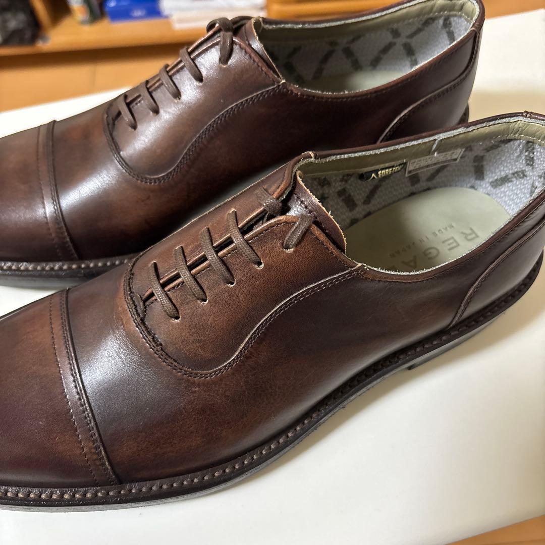 k*i様 【ほぼ新品】REGAL ブラウン レザー ストレートチップ シューズ