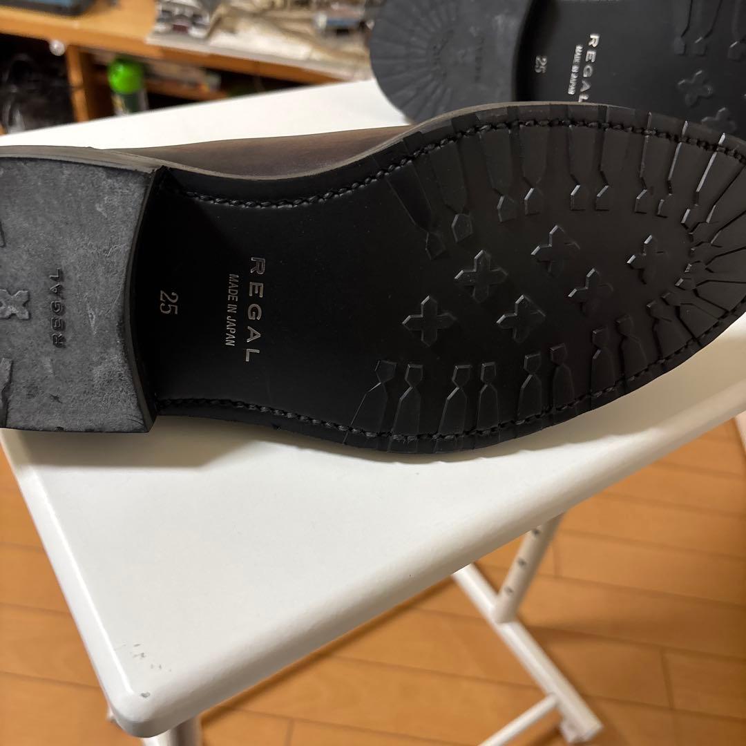 k*i様 【ほぼ新品】REGAL ブラウン レザー ストレートチップ シューズ