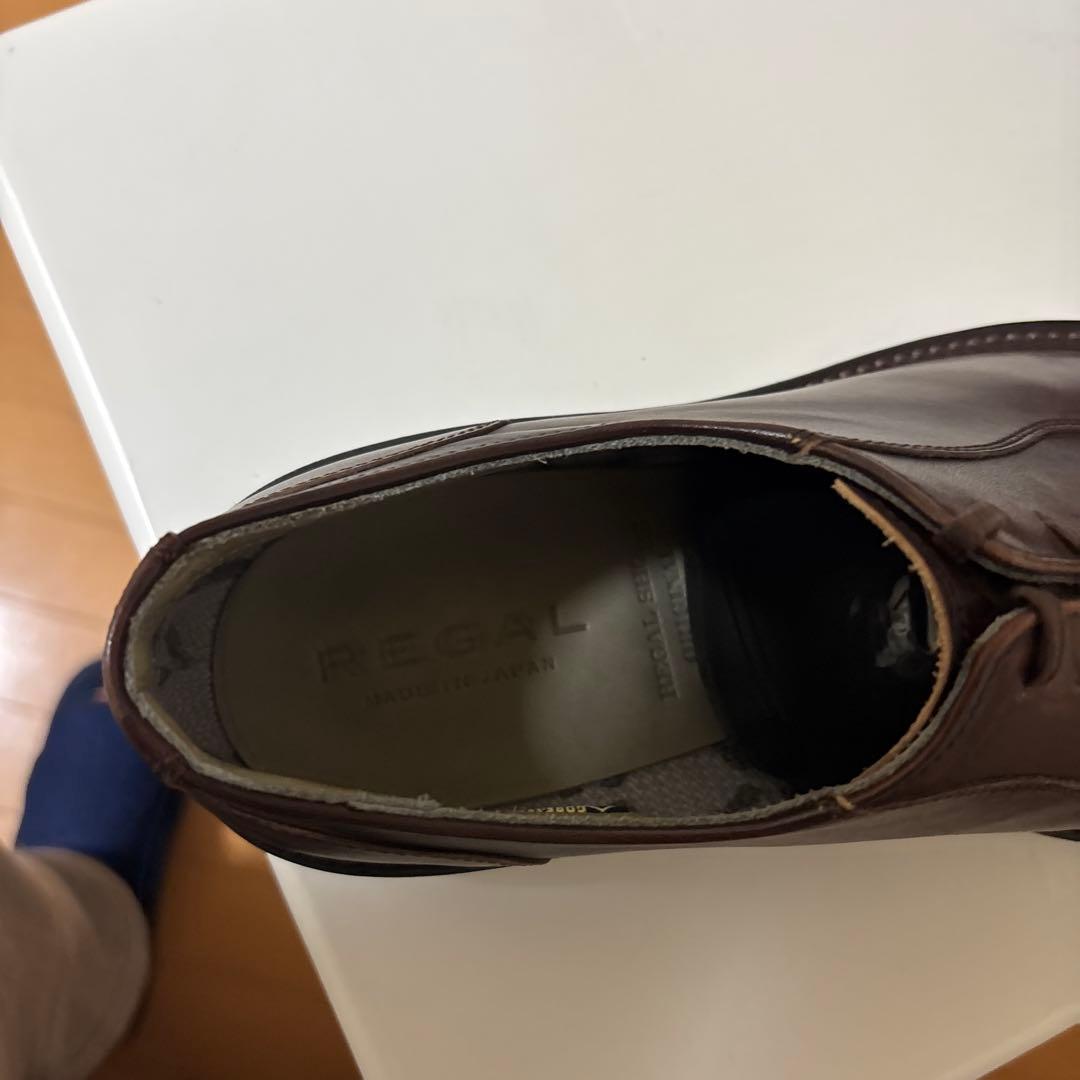 k*i様 【ほぼ新品】REGAL ブラウン レザー ストレートチップ シューズ