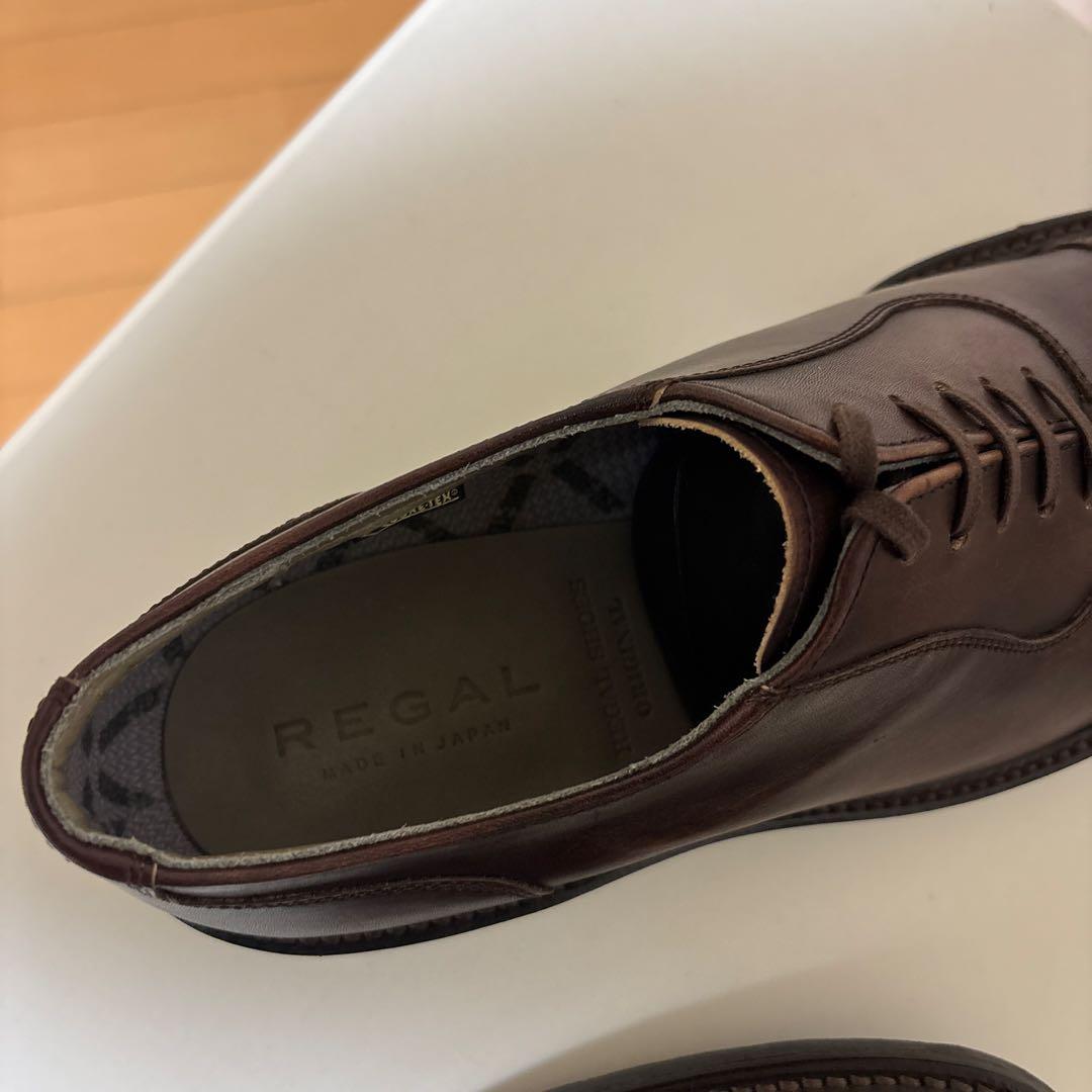 k*i様 【ほぼ新品】REGAL ブラウン レザー ストレートチップ シューズ