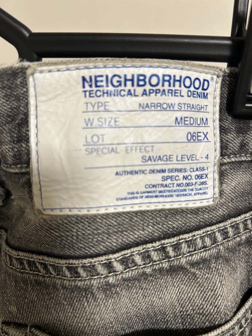 ネイバーフッド　サベージ　ナローストレート ブラックデニム サイズM