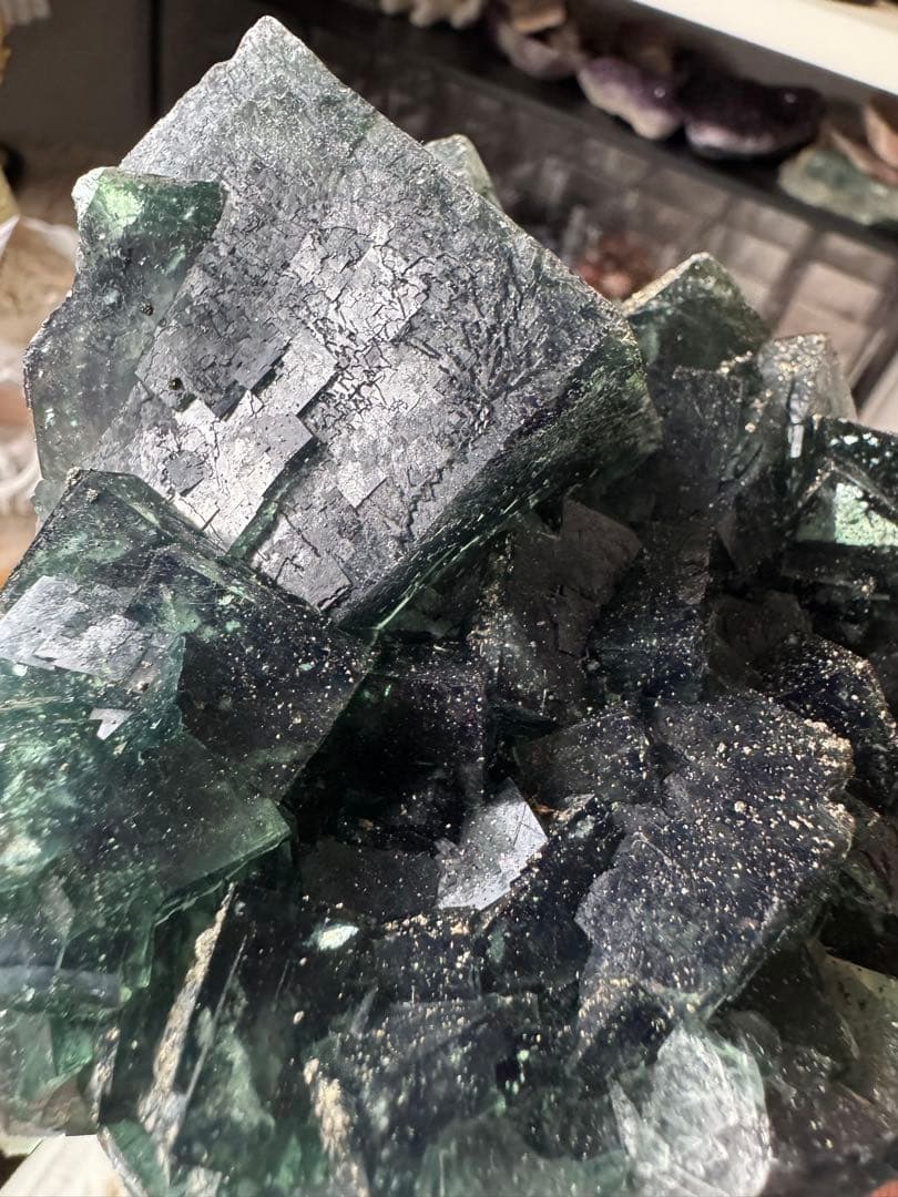 hopeナミビア月光フローライトコレクターピース ＆キラキラパイライト共生