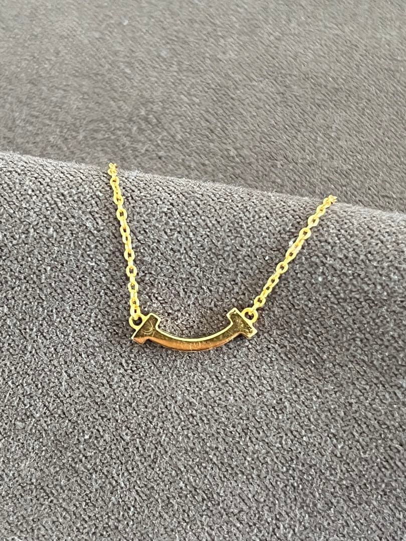 ティファニー Tスマイル ミニ ネックレス　ローズゴールド