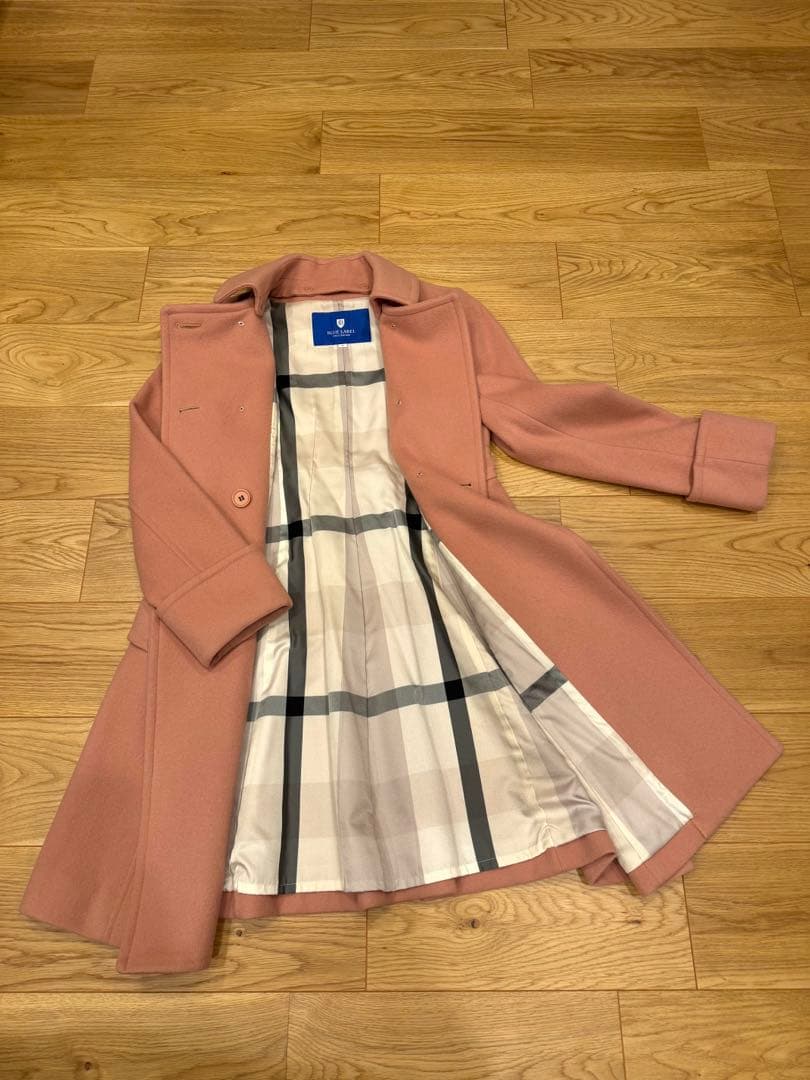 ピンク ダブルブレスト コート