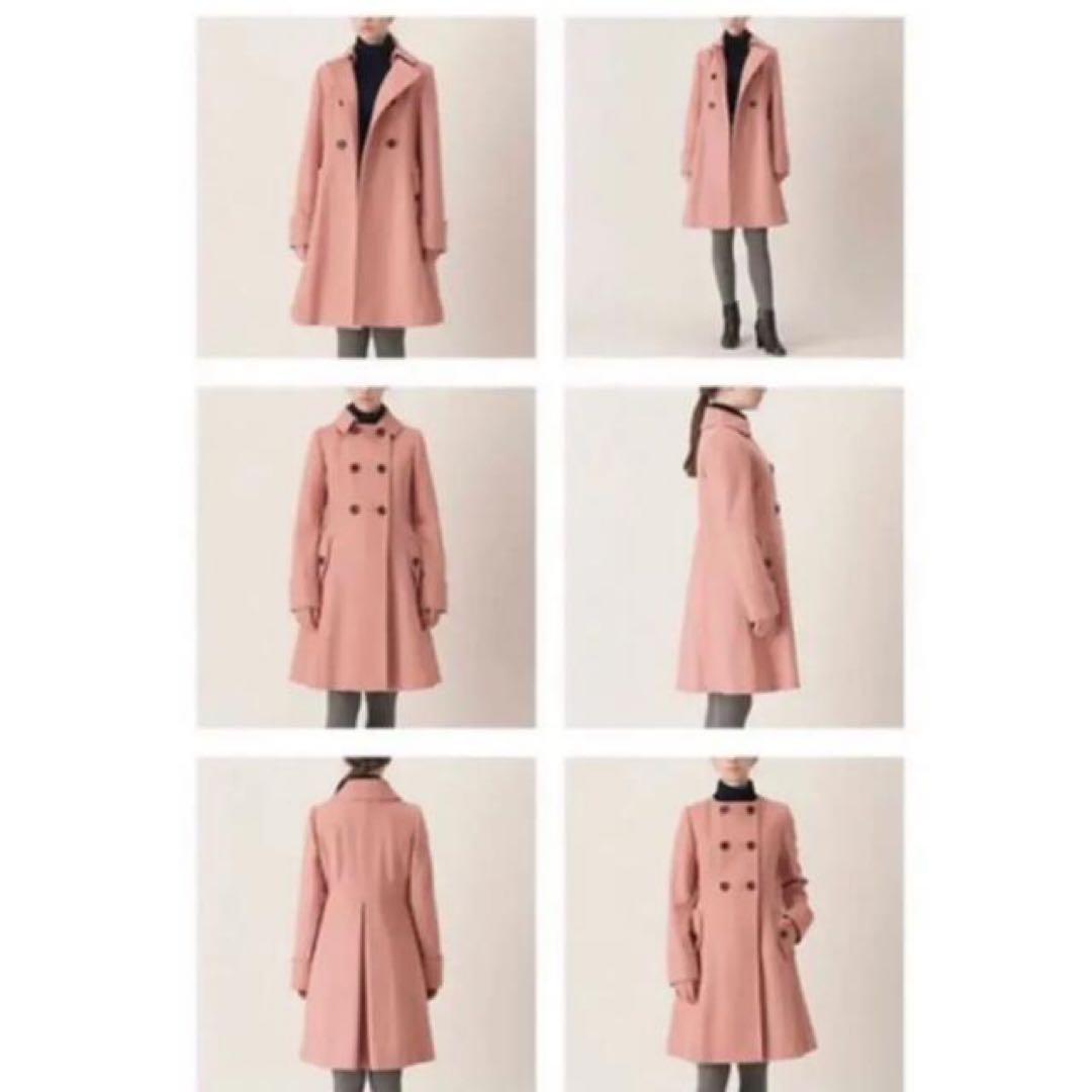 ピンク ダブルブレスト コート
