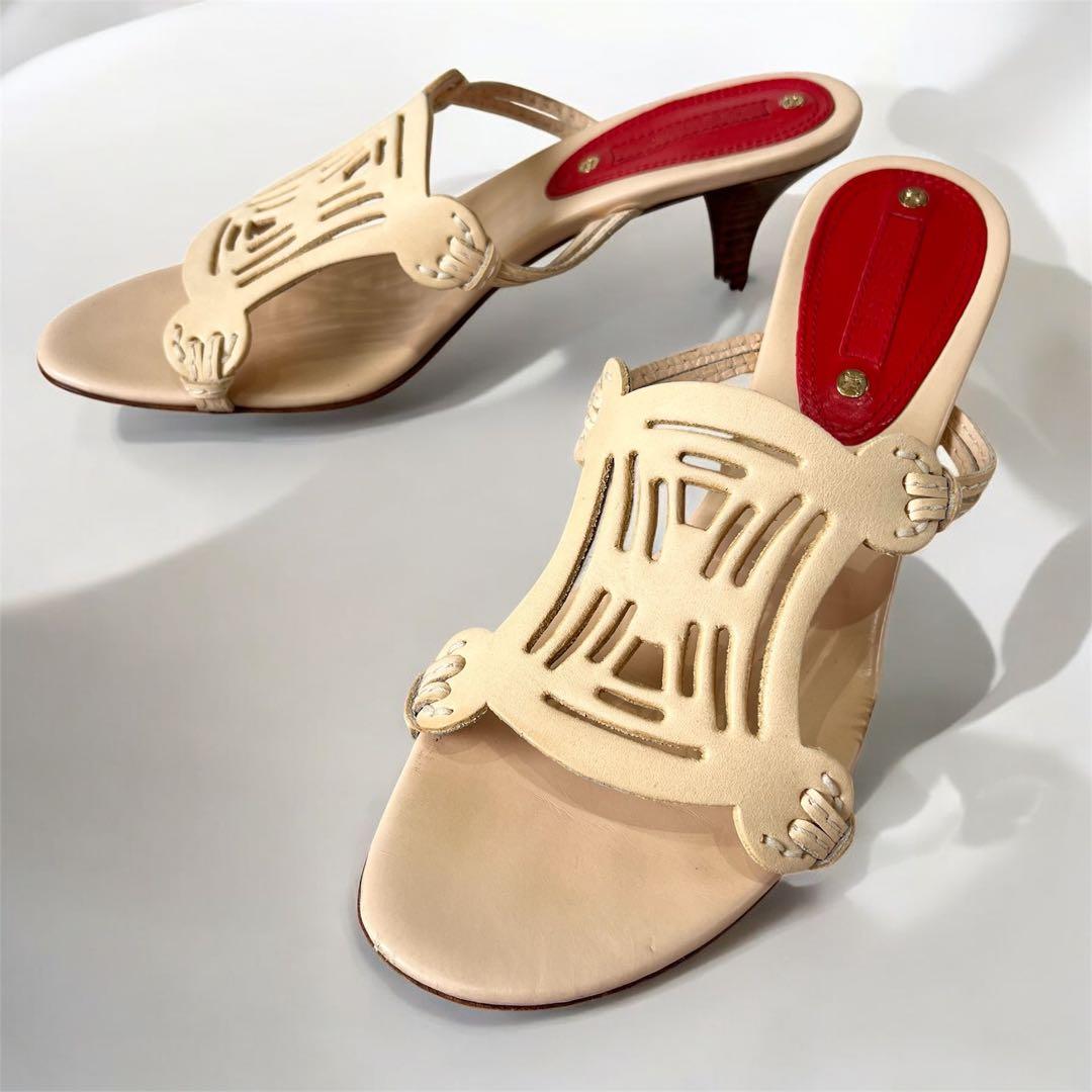 【希少】CELINE セリーヌ トリオンフ レザー サンダル ミュール 36.5