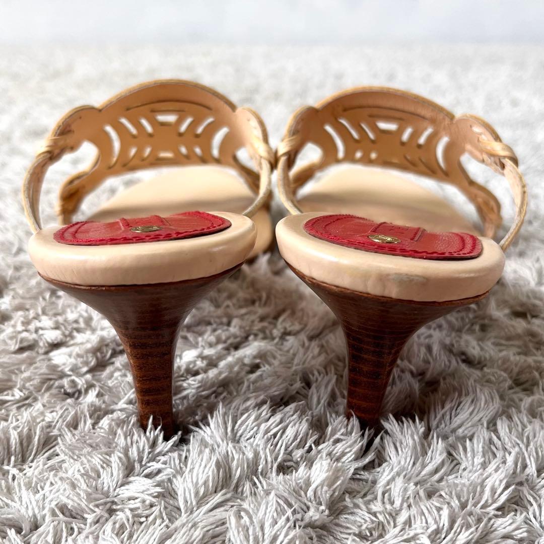 【希少】CELINE セリーヌ トリオンフ レザー サンダル ミュール 36.5