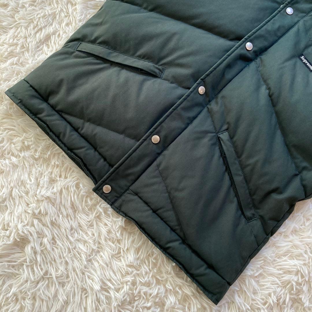極希少 SUPREME シュプリーム ロゴデザイン フーデッドダウンベスト 緑